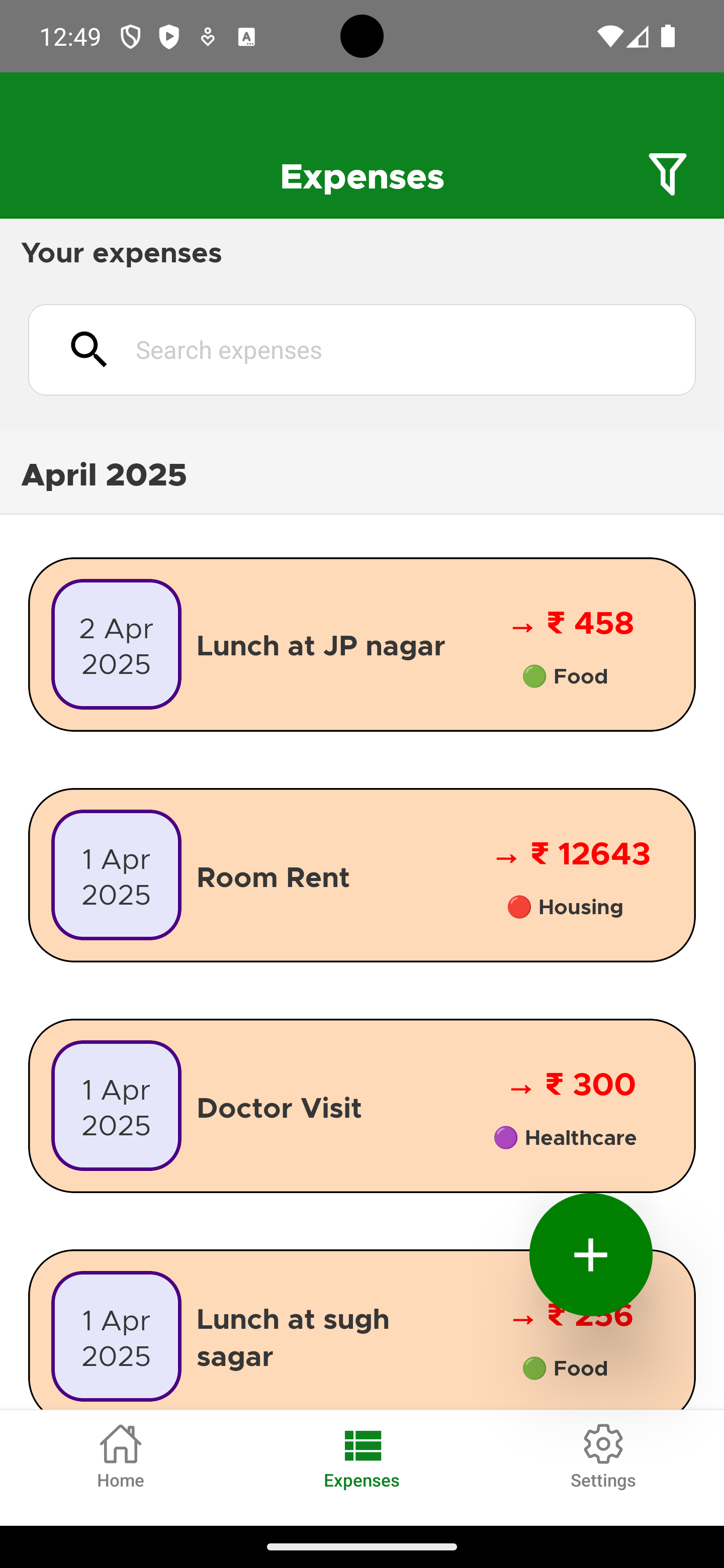 Expense Tracking